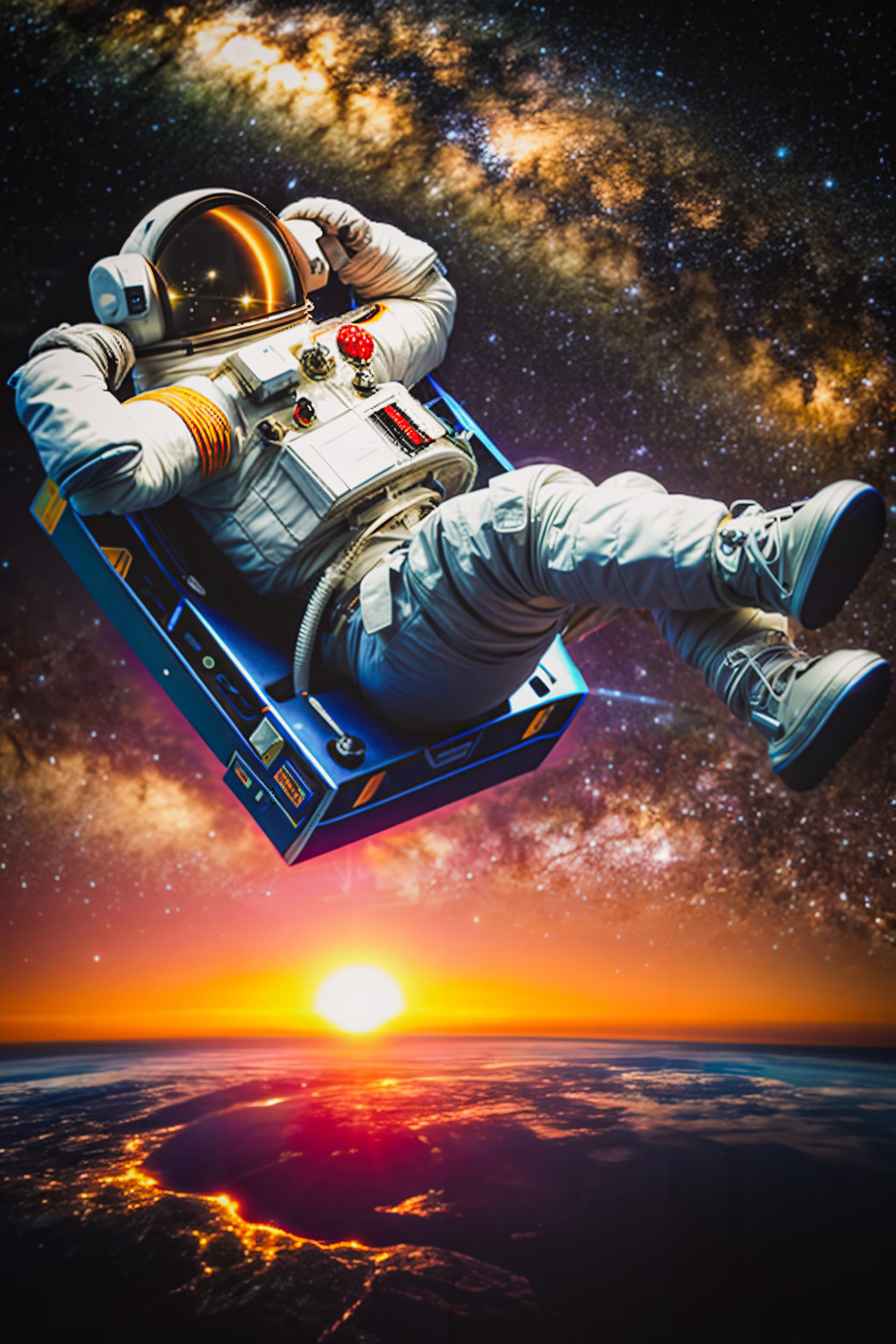 AI generated: astronaut, planet, sunset <lora:add_detail (1):1> 