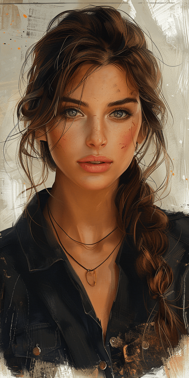 AI generated: illustration of a young woman, in the style of concept art --ar 1:2 --stylize 750