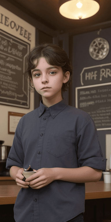 AI generated: (( fully clothed )){{ A up-and-coming musician with stormy gray eyes, wearing a navy blue shirt, sta...