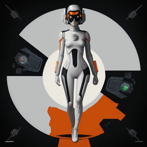 AI generated: scifi artwork by roblunda mccallum, in the style of blink-and-you-miss-it detail, full body, dark wh...