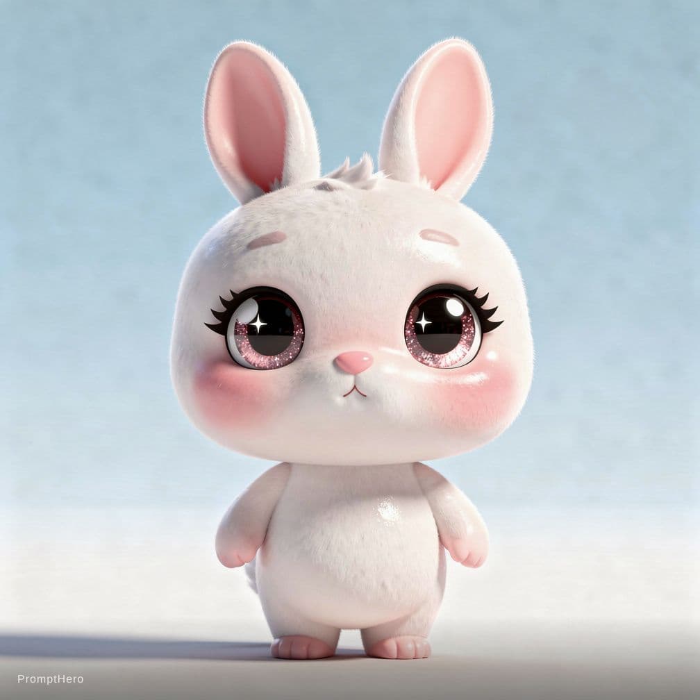 AI generated: cute, chibi, bunny, 3d --ar 4:7 --v 5.2