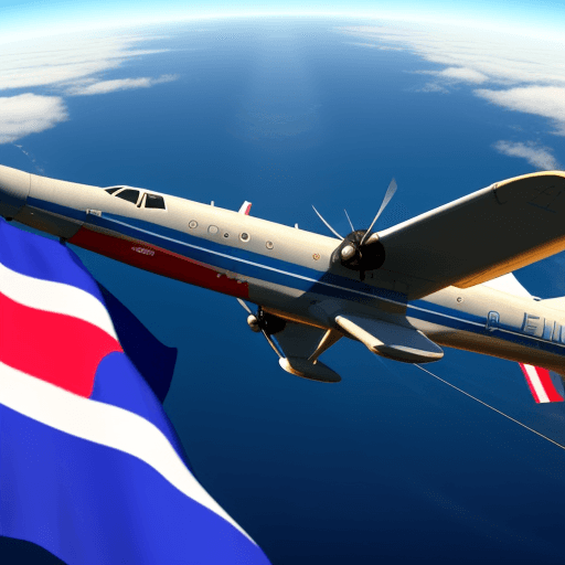 AI generated: Flying a plane with Finnish flag on it, 4k, snakes in the background.