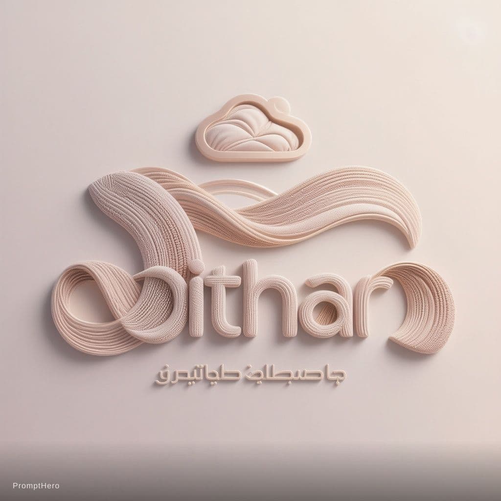 AI generated: Prompt: A modern Arabic logo for "Dithar", the typography itself is integrated with elegant wave pat...