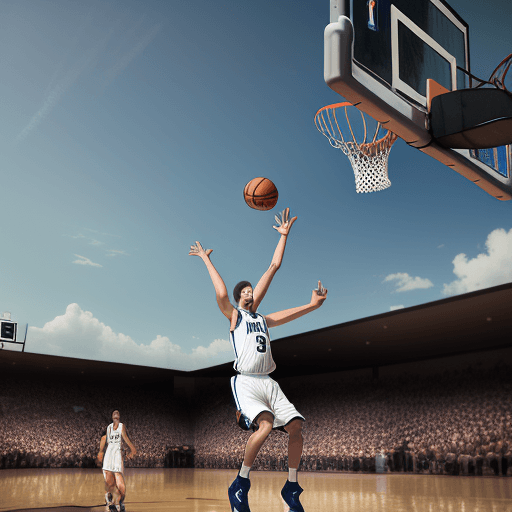 AI generated: Realistic photo of basketball rebounds  --ar 16:9 