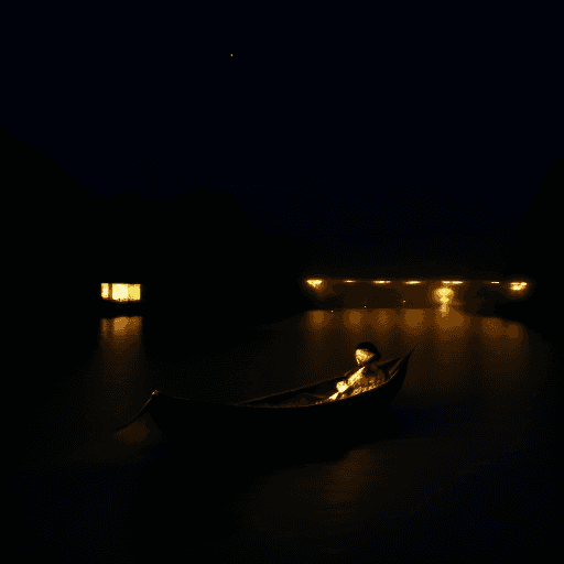 AI generated: We crossed the river in a boat at  night in china I have nothing to lose now.
we have to boat it
