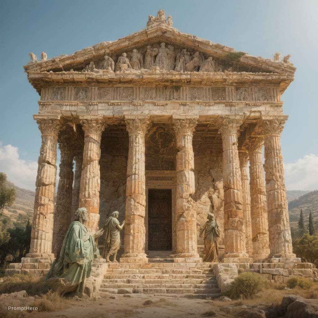 AI generated:  Antik bir tapınağın dijital versiyonu.