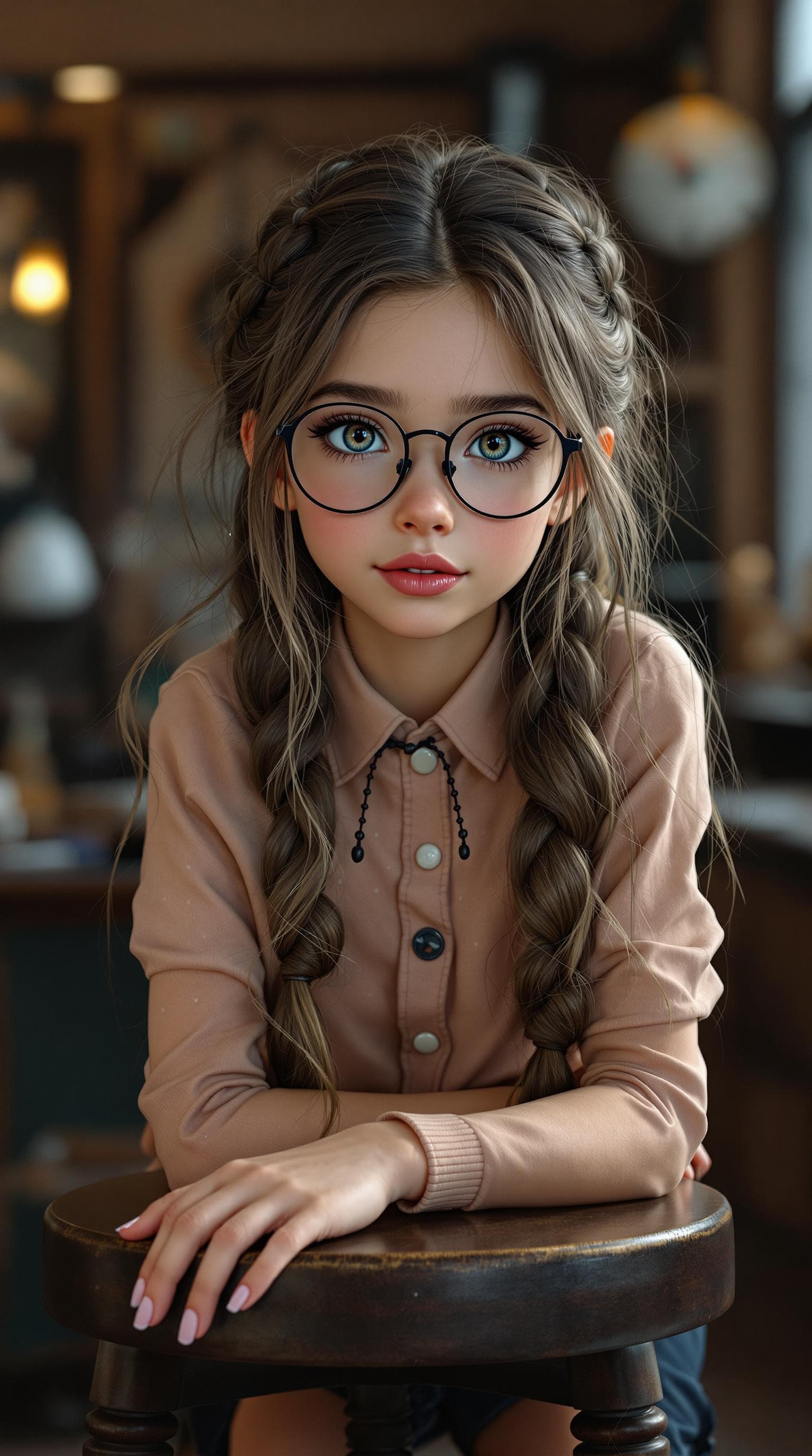 AI generated:  a professional photo of a exceptionally beautiful girl in the world (age 10) Elle in a highly detai...