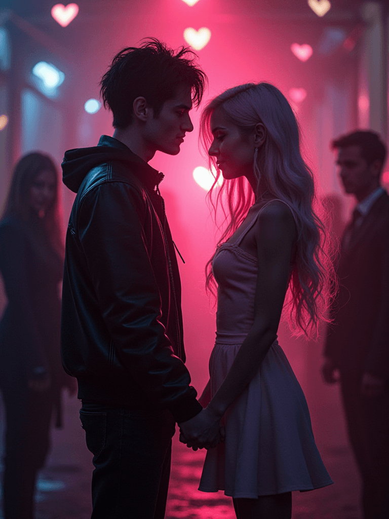 AI generated: A stylized, cinematic portrait of a couple standing closeâvisibly and unapologetically in love. Th...