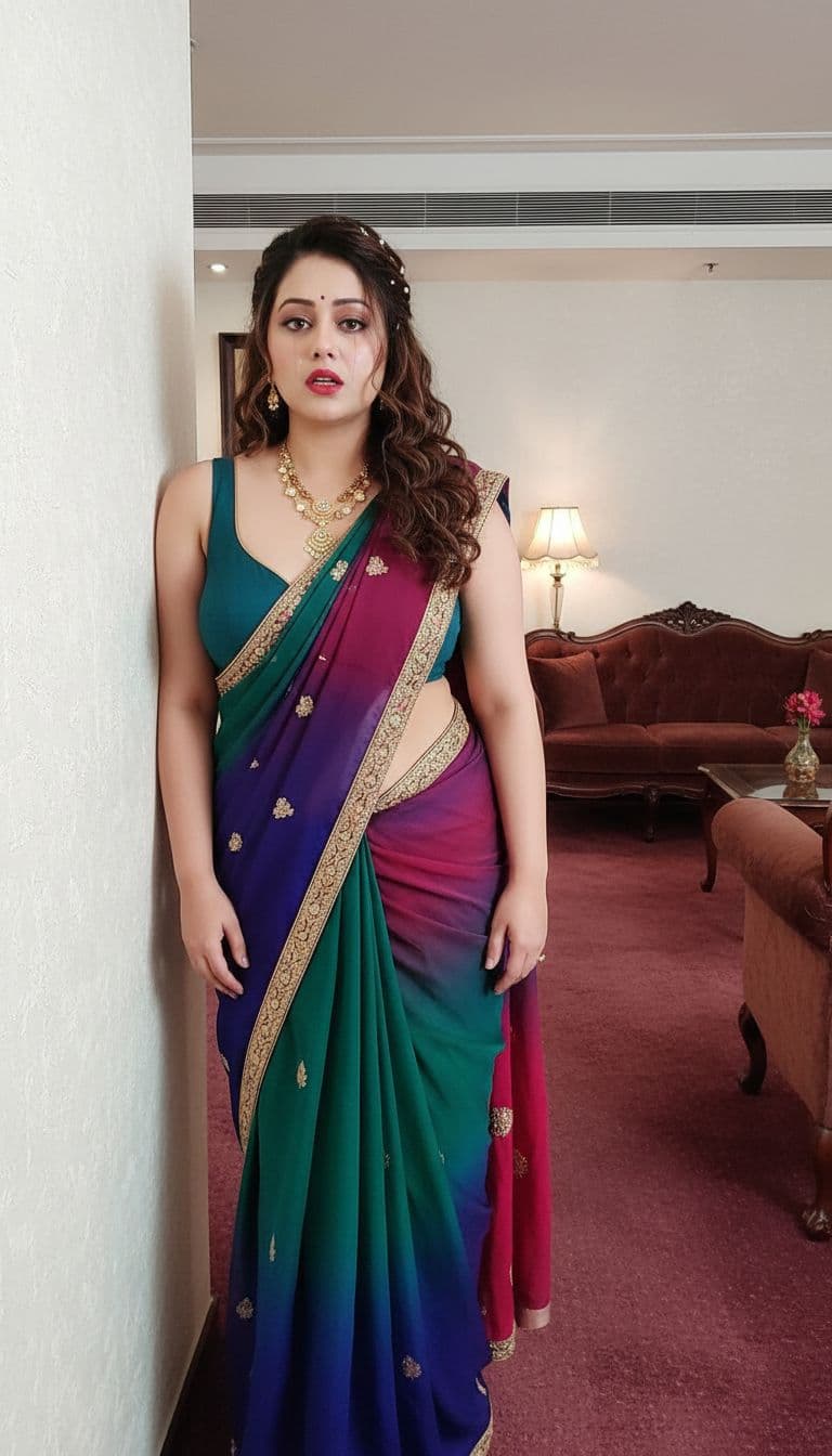 AI generated: full body view  of most beautiful girl as most beautiful indian realstic girl with plus size FLAT st...