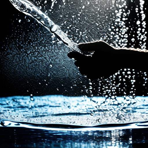 AI generated: thrown water.  silhouette. high detail.