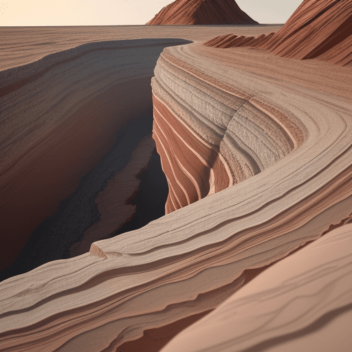 AI generated: Generate me an image of sedimentary rock layers including faults. cinematic, hyper realism, high det...