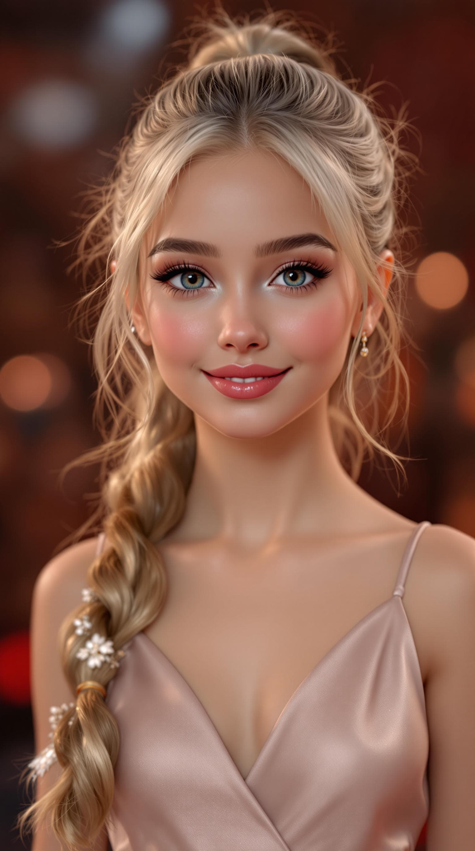 AI generated: A professional photograph of the most beautiful sixth-grade girl in the world, participating in a be...