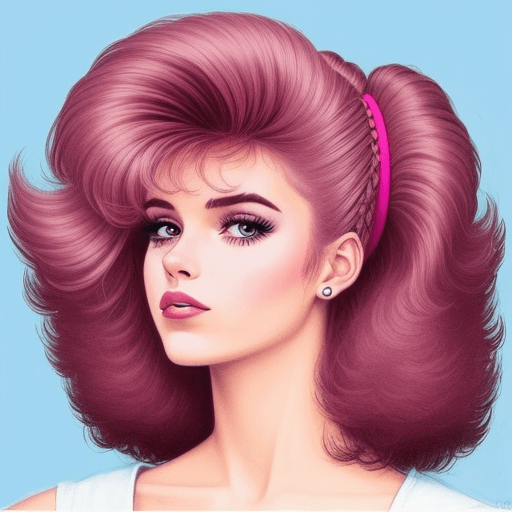 AI generated: draw a woman's head with 80s style hair
