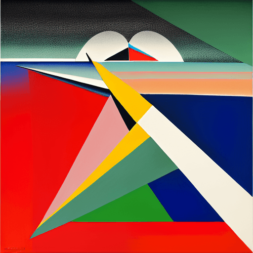 AI generated: Sophisticated, life and vivid Abstract landscape in a style of supremacism, Malevich, waving and mov...
