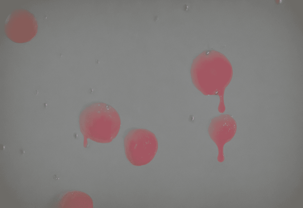 AI generated: 35mm macro photo of a lush peach dripping, pink backdrop