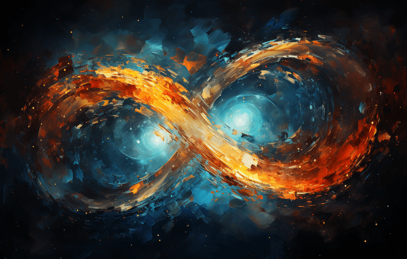 AI generated: the spiral galaxy taken in space, with blue and blue colors in it, in the style of light teal and da...