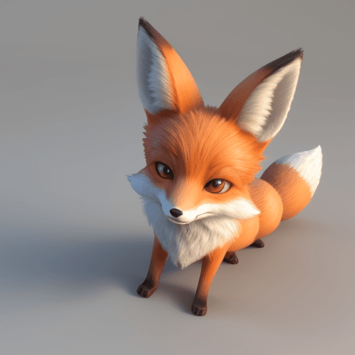 AI generated: cute fox 3d