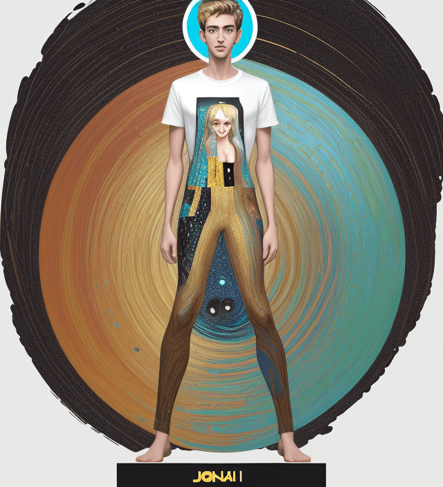 AI generated: jonah m art design, in the style of (photorealistic Full body-height view slim slender small chest j...