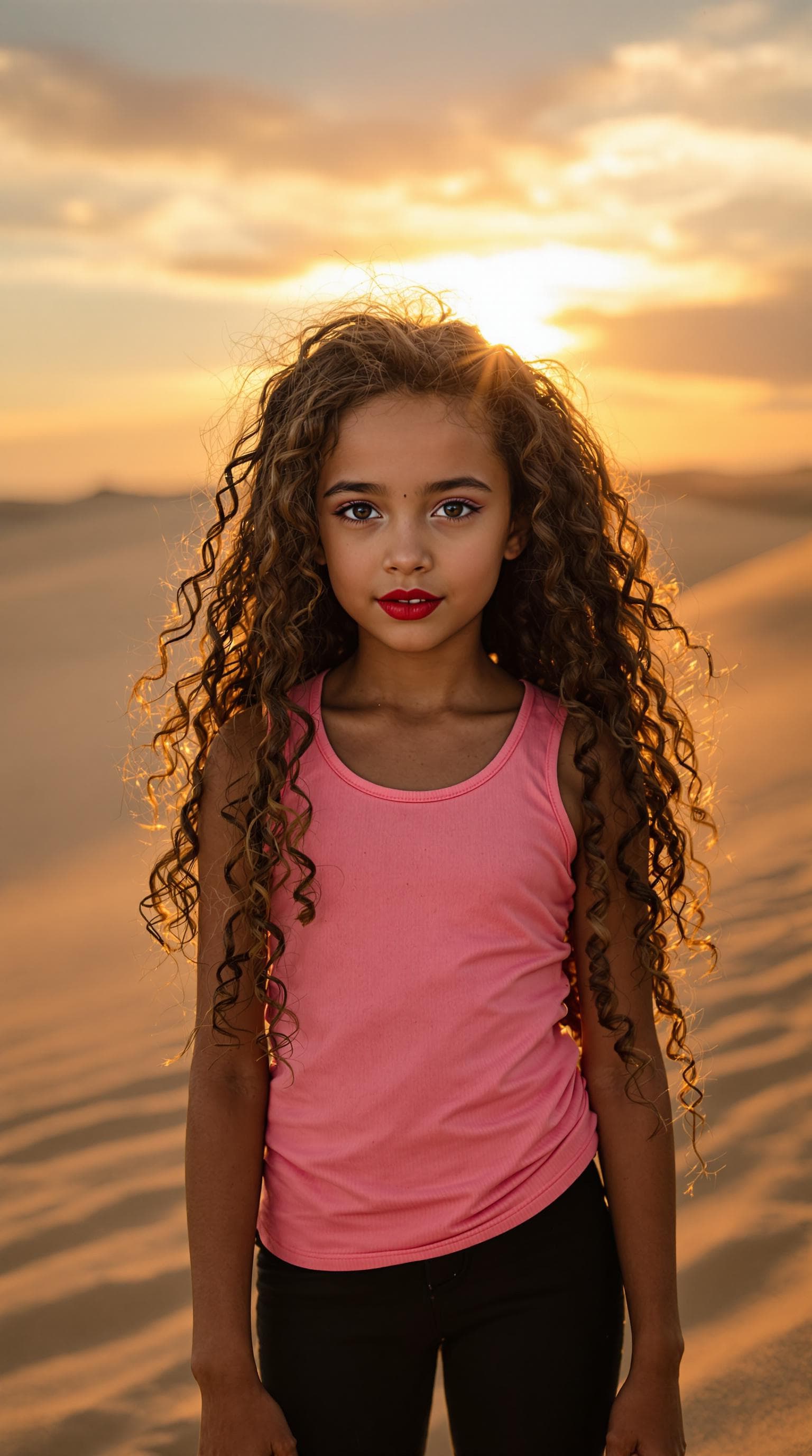 AI generated: a professional photo of a exceptionally beautiful girl in the world (age 7), (seven year old), highl...