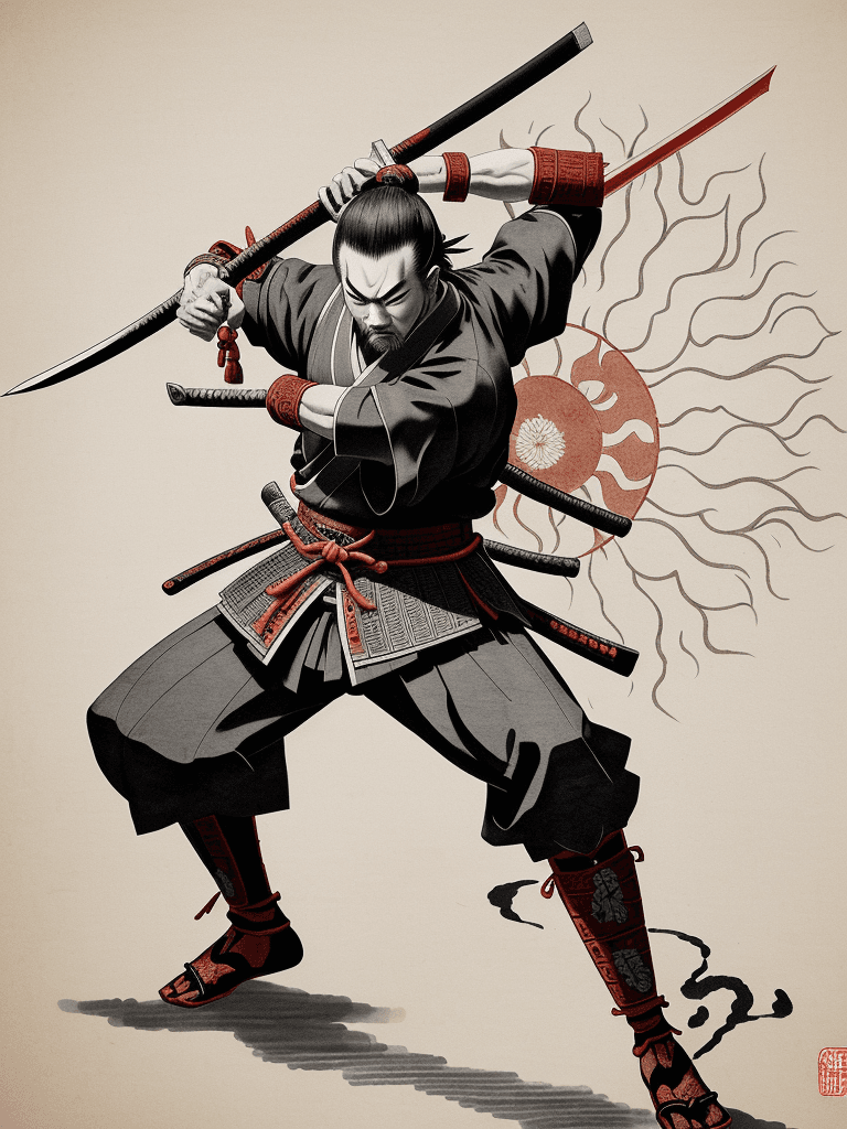 AI generated: Japanese ink drawing, in the style of samurai legends, intricate brushwork, setting sun --ar 71:128
...