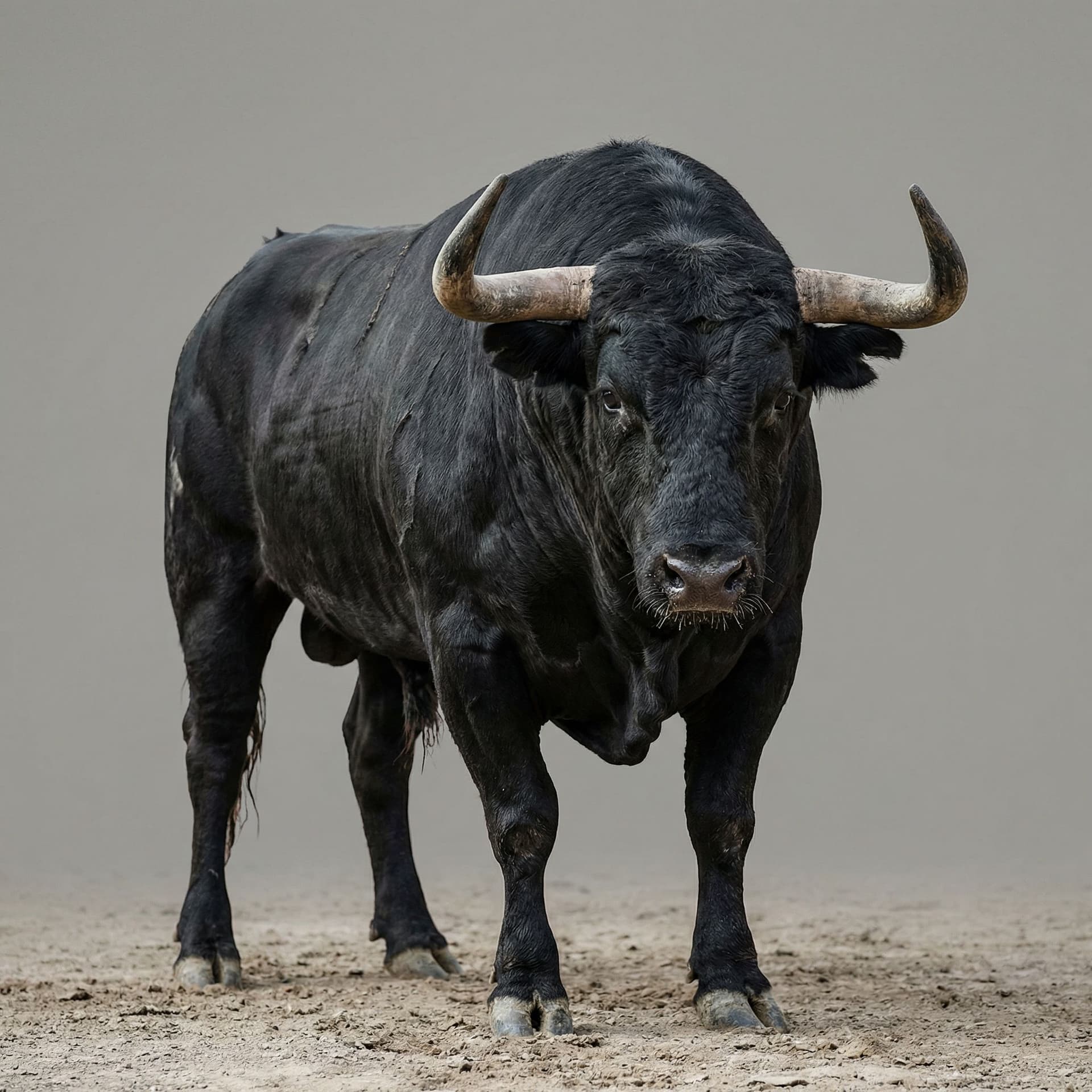 AI generated: Adult fighting bull, large and imposing, with fully realistic and anatomically correct proportions. ...