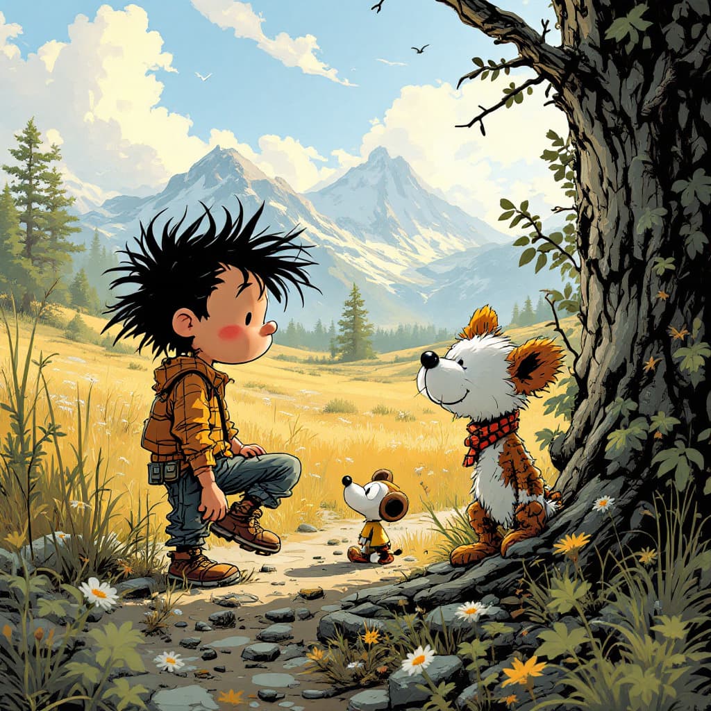 AI generated: calvin and hobbes as real as possible