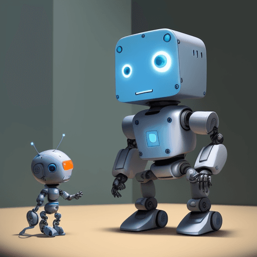 AI generated: 
un robot animado para un cuento infantil en fierentes escenas
