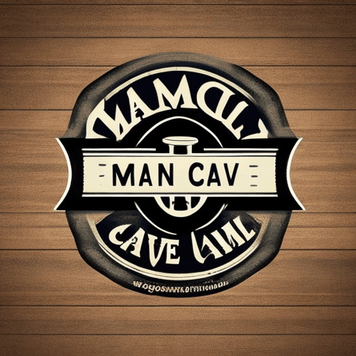 AI generated: Create a logo with label "Man Cave". Make it macho and manly. feel free to improvise