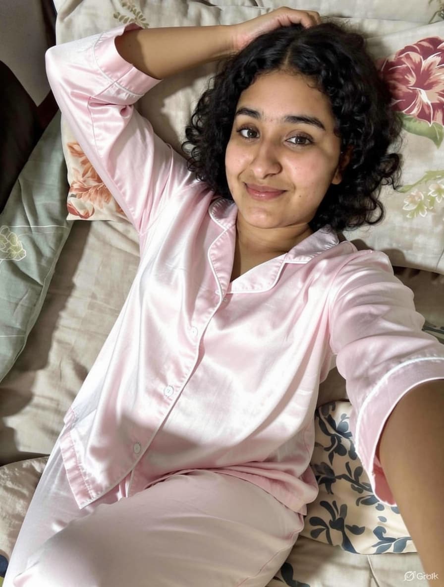 AI generated: Saudi Arabia girl fat chubby show me her armpits hair and hair body on the bed and She wears a light...