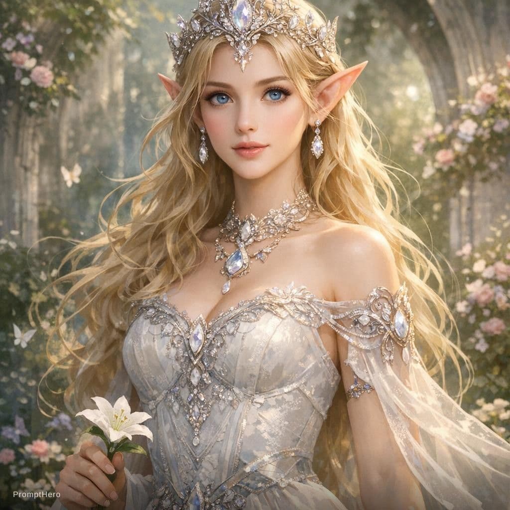 AI generated: beautiful elf princess