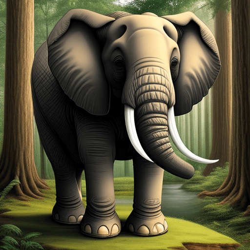 AI generated: an cartoon elephant in forest
