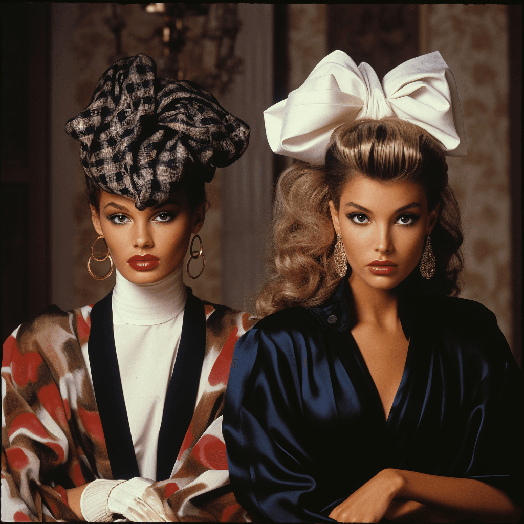 AI generated: high fashion, vogue, 1986