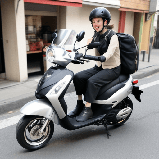 AI generated: cat riding a scooter
