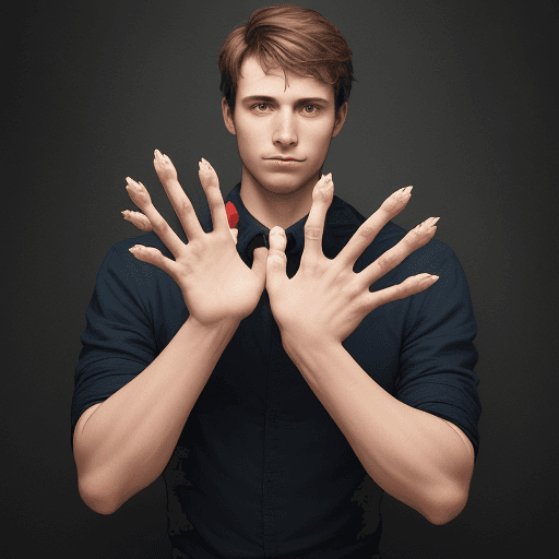 AI generated: The guy has a lot of hands with which he does different things
