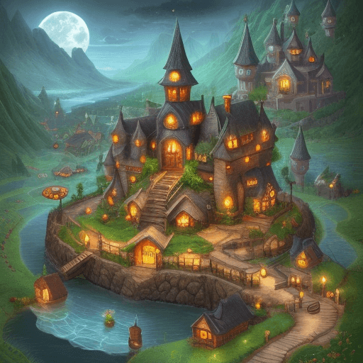 AI generated: Fantasy village