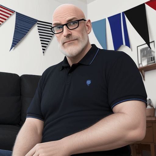 AI generated: Act like a cartoonist.
Draw a 50-year-old man, 1.85 meters tall, 80 kilos, bald, blue eyes, wearing ...
