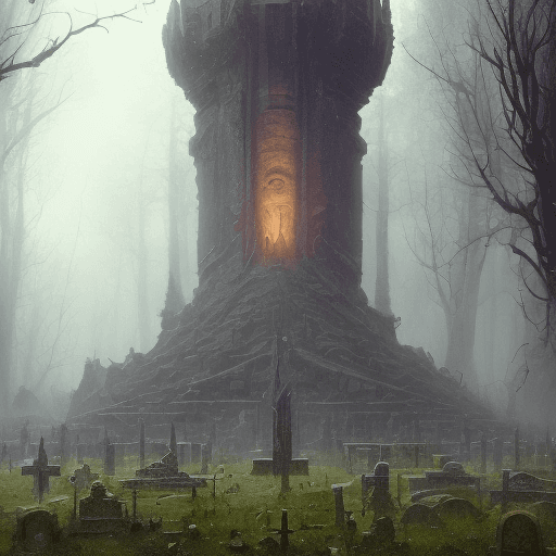 AI generated: The Sacrifice, dark and light, epic, darkness, rainy day, cementery, , professional ominous concept ...