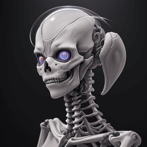 AI generated: scary alien creature with alien skin body, highly detailed body, highly detailed skin, superior arti...