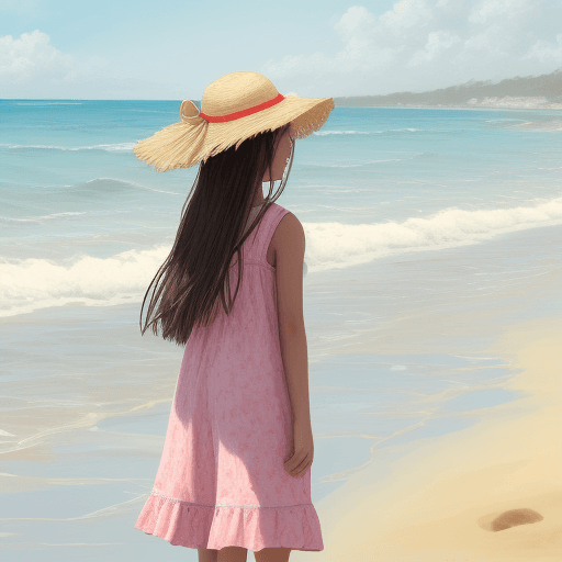 AI generated: a girl in the beach