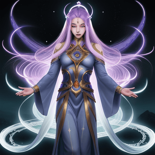 AI generated: SynThor, the Anime Oracle: A majestic being with long flowing robes adorned with intricate celestial...