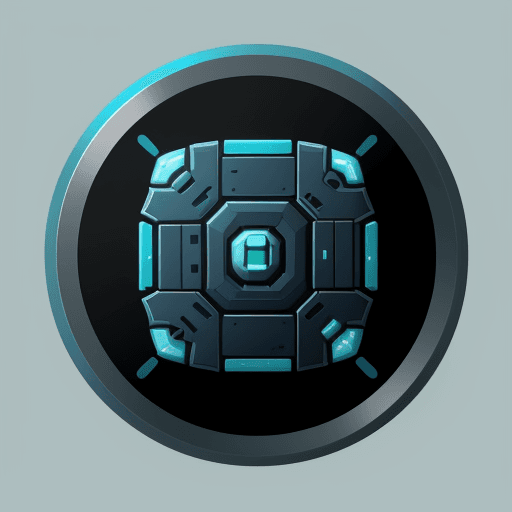 AI generated: scifi rectangular button, 2D, simple