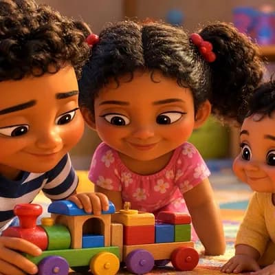 AI generated video: 3D Pixar/Disney-style cartoon animation, 16:9 cinematic format, vibrant colors, 4K quality. Three Eg...