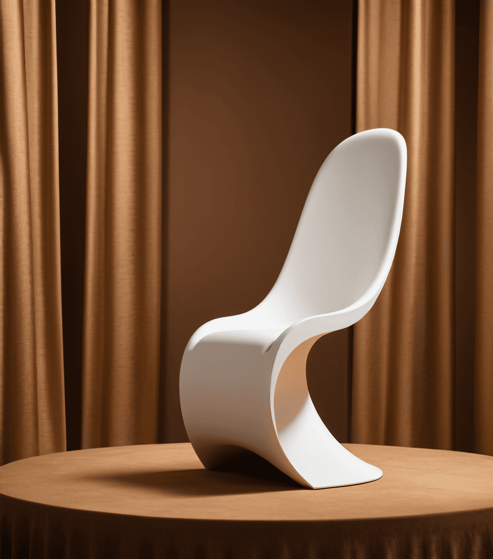 AI generated: a white podium sitting on top of a brown cloth, an abstract sculpture, inspired by Anna Füssli, tren...