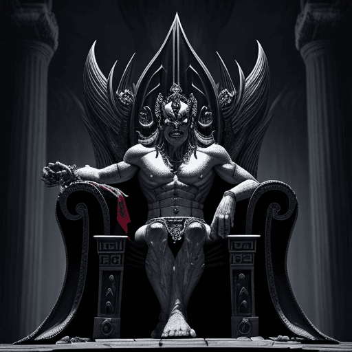 AI generated: An Almighty God of evil in his evil palace 