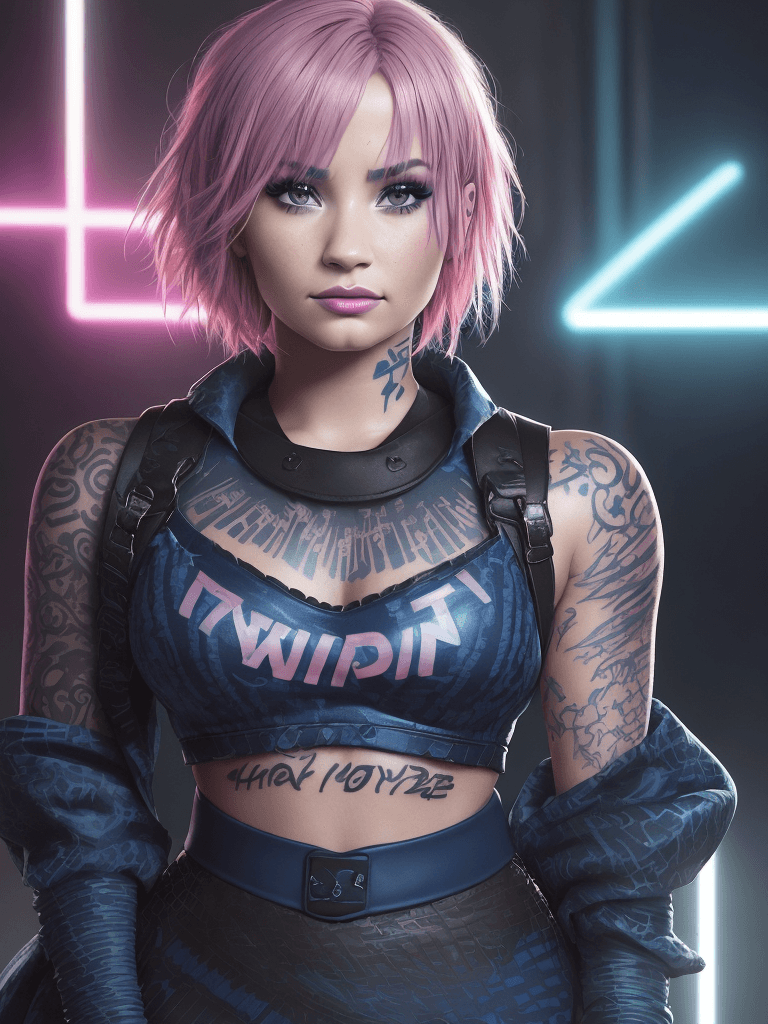 AI generated: Demi Lovato close-up photo, complex, detailed, soft lighting, cinematic UDHD, Soft natural makeup, f...