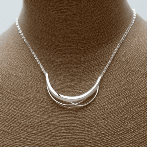 AI generated: A silver necklace with a minimalistic style