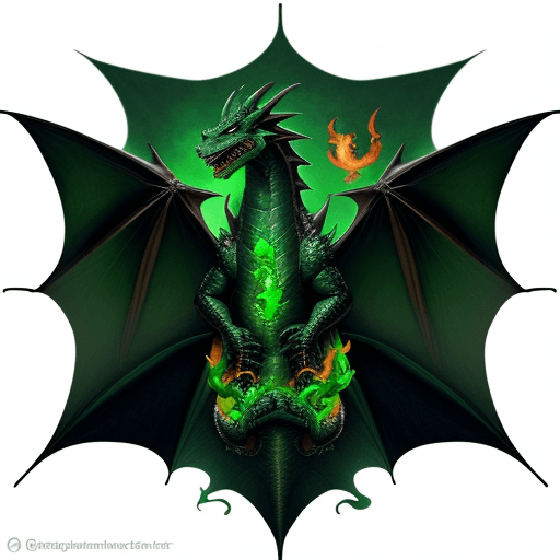AI generated: Large dragon bat breathing green flames