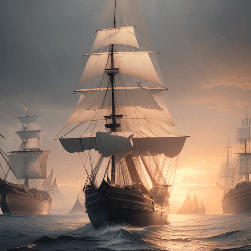 AI generated: Photo of a ultra realistic sailing ship, dramatic light, pale sunrise, cinematic lighting, battered,...