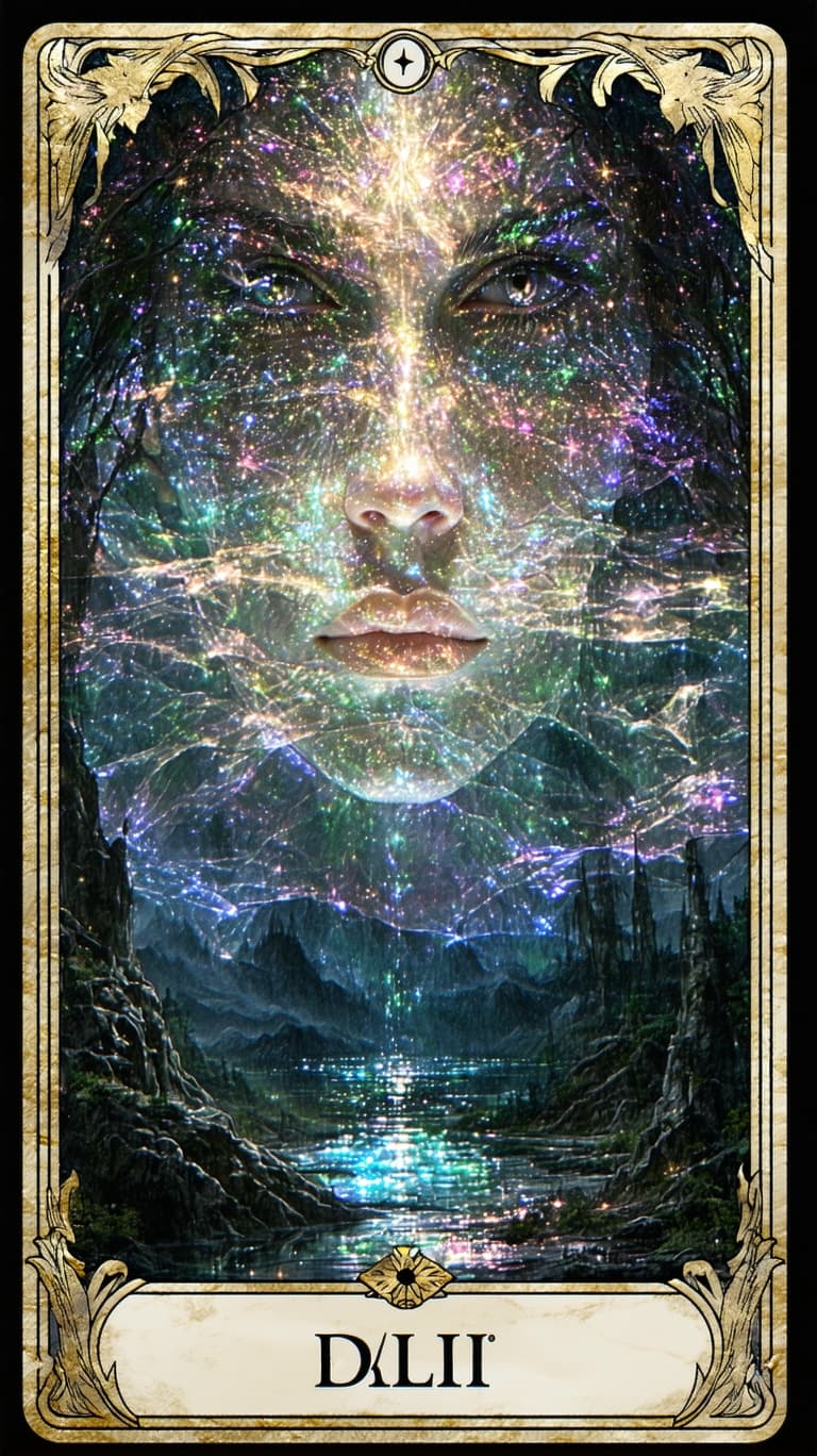 AI generated: Tarot card frame with photo placeholder romantic raider waite card will feature hyper-realistic gold...