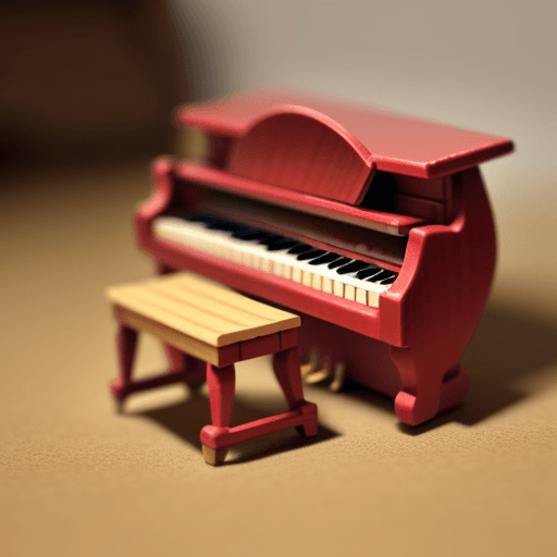 AI generated: Photo from a man from Playmobile and a wooden piano